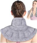 DreGs Neck Heating Pad Microwavable for Neck Pain Relief, Shoulder Heating Pads for Chronic Neck Pain, Muscle Tightness & Stress Relief, Neck Warmer Neck Wrap Microwavable with Moist Heat, Grey