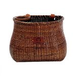 Bike Basket for Women's Beach Cruiser or Scooter The Original Wicker Bicycle Baskets with Built in Cup Holder for Front Handlebar-Classic Vintage Style Handmade Natural Rattan Wicker (Stained)