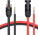 TIHOOK Solar Extension Cable, 5m 12AWG, 4mm² PV Wire with Compatible Connector, Solar Panel Wire, Female and Male Connector, for Solar Panels Photovoltaic Systems (Red and Black)