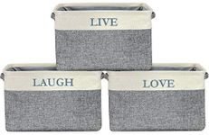 Sorbus Fabric Storage Cubes 15 Inch - Big Sturdy Collapsible Storage Bins with Dual Handles - Foldable Baskets for Organizing -Decorative Storage Baskets for Shelves | Home & Office Use -3 Pack| Grey