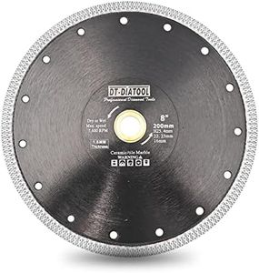 DT-DIATOOL Diamond Tile Blade 8 Inch Diamond Turbo X Mesh Rim Segement Circular Saw Blade for Procelain Ceramic Stoneware Marble Granite Fits 5/8"-7/8" Arbor