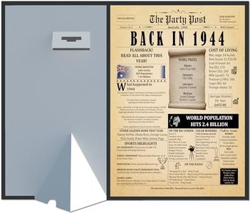 80 Years Ago Birthday Poster 8 x 10 Party Decor Sign 80th Anniversary Card for Men or Women Home Decoration Party Supplies. Born in 1944 Newspaper Banner Funny Print for Her & Him. Bday Table Decor