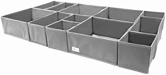 Periea UK Drawer Organiser Divider Pack of 12 Foldable Drawer Organisers (Grey)