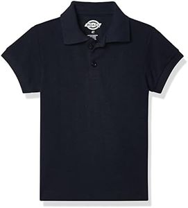 Dickies Big Boys' Short Sleeve Pique Polo Shirt, Dark Navy, Large (14/16)
