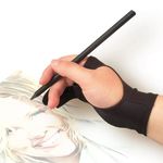 MMOBIEL Digital Drawing Glove – Artist Glove for Drawing Tablet, Paper Sketching etc. – Palm Rejection 3-Layer – Two Fingers Digital Drawing Glove for Right and Left Hand – Size Medium – Model B