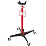 Arebos Vertical Hydraulic Transmission Gearbox Jack | 500 kg | working height 105-185 cm | 4 swivel castors | incl. foot pedal | infinitely variable | red/black