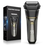 Electric Shavers for Men, Men's Electric Razor, Cordless Rechargeable Waterproof Foil Shaver with Pop-up Trimmer, LED Display and Travel Lock for Face Beard Trimming (Black)