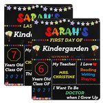 MoKo First Day of School Board,Back to School 2024 Chalkboard Sign,First Day of School Sign for Preschool Kindergarten,10 x 12 Inch Double Sided Reusable Wooden Chalkboard for Kids Girls Teen, Black