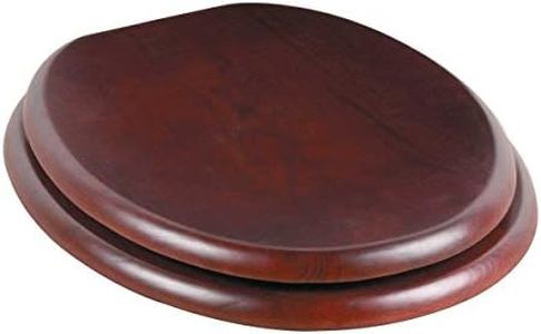 Renovators Supply Manufacturing Cherry Wooden Toilet Seat Round Toilet Seat With Brass PVD Hinges And Non Slip Bumper
