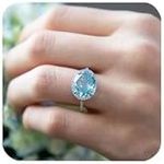 Fashion Shiny Half Full Diamond Large Carat Oval Cut Blue Aquamarine Birthstone Ring CZ Diamond Eternity Engagement Wedding Band Ring Promise Ring Cocktail Party Ring for Women ST.382 (9)