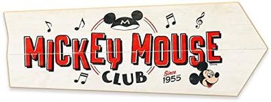 Open Road Brands Disney Mickey Mouse Club Since 1955 Arrow Wood Wall Decor - Vintage Mickey Mouse Club Sign for Home