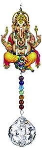 Elephant God Prism Suncatcher Hindu Ganesha Protection Charm Decor Window Garden Wall Hanging Crystal Pendant