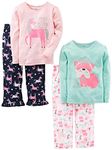 Simple Joys by Carter's Girls' Little Kid 4-Piece Pajama Set, Puppy/Unicorn, 6