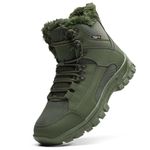 Snow Boots for Men Waterproof Fashion Winter Boots for Men Outdoor Hiking Warm Sneakers(8, Green)