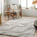 Livabliss Dili Shaggy Rug - Modern Berber Rug Living Room 160x213 cm, Soft Shaggy Rugs for Bedroom - Neutral Boho Fluffy Rug, Easy Care Plush Thick Pile - Large Rug, Cream and Dark Grey Rug