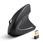 Anker 2.4G Wireless Vertical Ergonomic Optical Mouse, 800/1200 /1600 DPI, 5 Buttons for Laptop, Desktop, PC, MacBook - Black