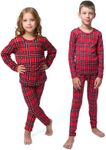 Ultra Dry Thermal Underwear For Kids Long Johns Fleece Lined Leggings And Shirt Boy And Girl Unisex Underwear Bases Set Red Plaid