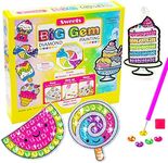 Big Gem Diamond Painting Kit, Kids Diamond Art with 12 Sweets Diamond Painting Stickers 2 Suncatchers, Diamond Craft Kits Art Set for Girls Boys Age 4-12