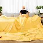 Big Blanket Co Original Stretch Sunbeam | 10' x 10' Extra Large Oversized Throw Blanket | 100 Sq Ft Giant Blanket | Soft, Stretchy, Machine Washable | Fits Whole Family