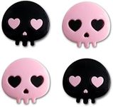 PERFECTSIGHT Cute Thumb Grip Caps for PS5/PS4 Controller, Halloween Silicone Analog Stick Caps for Xbox Series X/S, Thumbstick Grips Joystick Button Cover for Switch Pro Controller (Heart Skulls)