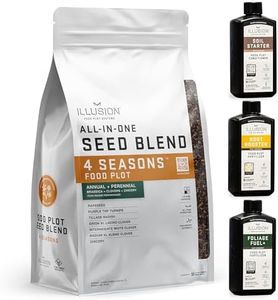 All-in-One Food Plot Seed + Fertilizer for Deer - 1/4 Acre Coverage - Perennial + Annual Blend - Protein and Micronutrients for Wildlife - Brassicas, Clovers, Chicory - Illusion Systems (4 Seasons)