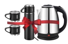 JPS Combo (3 in 1) Electric Kettle 1.8 ltr,Premium Thermo Vaccum Flask Set (Insulated,500ML) With coffee Mug 3 Piece for coffee,Tea,Hot And Cold Drink for Travel and Gift