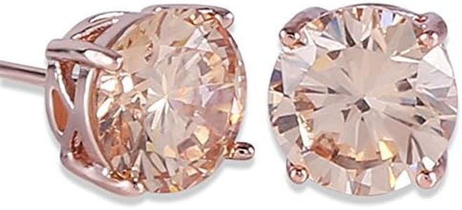 GULICX Rose Gold Tone Yellow Crystal Royal Journey Jewelry Eternity Stud Earring