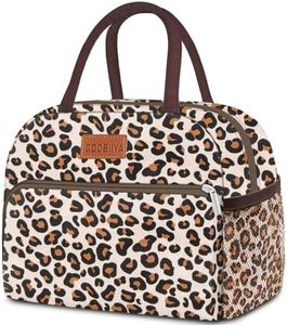 Coobiiya Lunch Bag Women, Lunch Box Lunch Bag for Women Adult Men, Small Leakproof Cute Lunch Tote Large Capacity Reusable Insulated Cooler Lunch Container for Work/Office/Picnic/Travel-Leopard