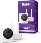 Roku Outdoor Camera for Home Security - IP65 Weather Resistance Wireless Security Camera with 1080p HD Night Vision, Works with Alexa & Google, Motion Detection - 90-Day Subscription Included, White