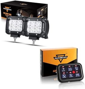 Auxbeam 4" Flood LED Pods (2Pcs) + 6 Gang Switch Panel (Blue)