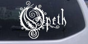 White 8in X 6.9in -- Opeth Band Log