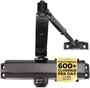 LYNN HARDWARE Medium Duty Automatic Door Closer (Dark Bronze) - Highly Durable Cast Aluminum, Commercial or Home Use, Adjustable Speed Controls, 3 Mounting Options, 3 Hour Fire Rated (DC6003 Model)