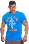 Gold's Gym UK Men's Workout Training Tee Muscle Joe Short Sleeve Sports T-Shirt, Turquoise/Orange, XL