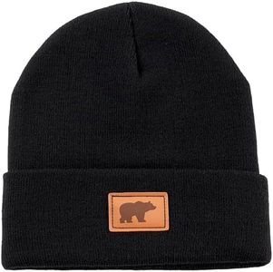 The National Parks Bear Beanie | One Size Fits All | Warm Winter Cuffed Beanie Cap Black