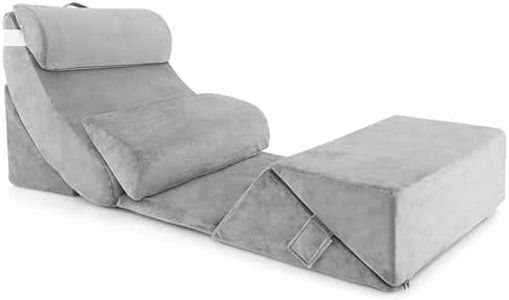 LIFEZEAL Set di 7 cuscini ortopedici per divano e letto, set di cuscini a cuneo con federe rimovibili e lavabili, cuscini per dormire con supporto per testa, collo, schiena e gambe