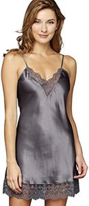 Julianna Rae Women's Le Soir 100% Silk Chemise, Zinc, XL
