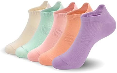 SERISIMPLE Women Ultra Thin Socks Viscose Bamboo Low Cut No Show Ventilating Low Ankle Anti Odor Arch Support Mesh Socks 5 Pairs (m, Assorted4)