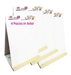 4 Packs 4A Super Sticky Table Top Dry Erase Pad+Easel Pad 2 in 1, Meeting Pad,Portable White Premium Self Stick Paper,Built-in Easel Stand,20X23 Inches,25 Sheets/Pad,4A Meeting-52