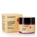 Cureskin Lightening Lip Scrub for Men and Women | Exfoliate & Brighten with Walnut Shell Powder, Beetroot & Squalane | Lip Scrub for Dark Lips to Lighten Pink