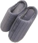 Unisex Winter Flip Flop Slipper for Men and Women Soft Faux Fur Slip On Indoor Home Slides Slipper for Bedroom Sandals (Grey UK-8)