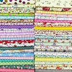 flic-flac Cotton Craft Fabric Bundle Squares Patchwork Lint DIY Sewing Scrapbooking Quilting Dot Pattern Artcraft (200pcs, 10 x 10 cm)