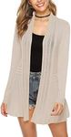 iClosam Women Open Front Cardigans Long Sleeve Lightweight Knit Cardigan Sweater, #1 Apricot, Large