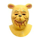 Lyxaof Winnie Blood and Honey Mask Killer Pooh Full Head Helmet Horror Movie Bear Headgear Scary Clown Mask for Halloween