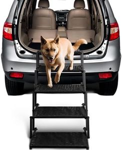 Heeyoo Dog Ramp - Foldable, Non-Slip, Portable Dog Steps for Cars, SUVs, Trucks - Black, Supports Up to 200 Lbs