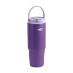 CELLO Quench Go 850 Insulated Stainless Steel Sipper Tumbler with Straw for Daily Use & Travel 850 ml Purple | Double Wall Vacuum Insulated Hot & Cold Leakproof Stainless Steel Mug Tumbler for Office