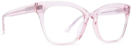 DIFF Winston Blue Light Blocking Glasses UV400 Computer glasses, Light Pink Crystal