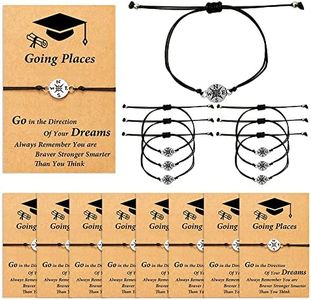 BENBIYO 16PCS Graduation Bracelet Set 2024 Adjustable Compass College High School Graduation Gifts for Classmates