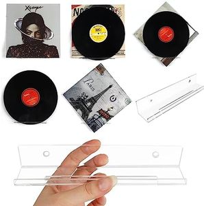 Vinyl Wall Mount, Vinyl Record Shelf Wall Mount 10 PCS, 7 Inch Clear Acrylic Vinyl Record Holder, Record Display Shelf For Lp Collector, Store, Home, Office, Artistic Space (Clear 10 PCS)