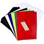 TUPARKA 125 Sheets Color Carbon Paper and Tracing Paper with 5 Pieces Embossed Stylus Tools PCS, Carbon Transfer Paper for Wood Drawing