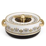 SELVEL Elegance Casserole | Advanced PU Insulation | Elegant Design Hot Pot | Hot Case Keeps Food Hot & Fresh for Hours | Serve Chapati, roti, Biryani and More (Royal Coral Black, 1700)